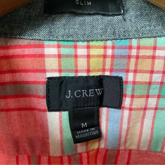J Crew Plaid Sim Fit Oxford Button Down Shirt - Picture 3 of 14
